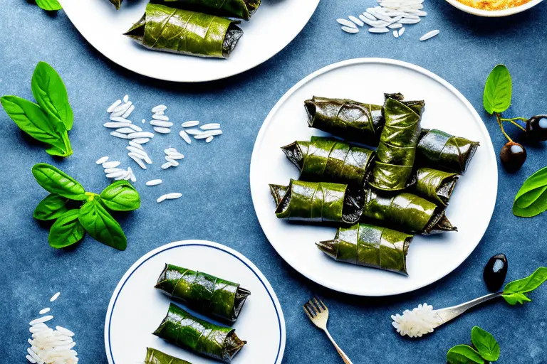 Greek Dolmades (Stuffed Grape Leaves) with Rice Recipe