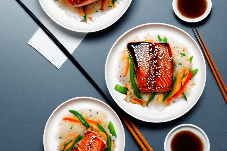 Teriyaki Glazed Salmon and Vegetable Stir-Fry with Rice Recipe