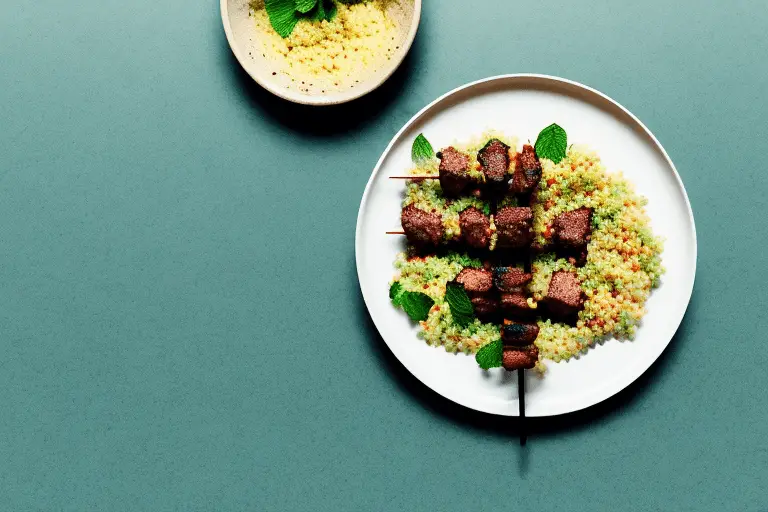 Moroccan Spiced Beef Skewers with Mint Couscous Recipe