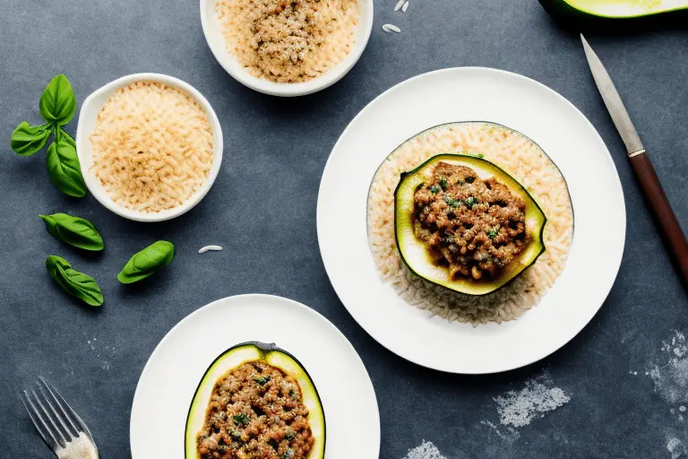 Italian Stuffed Zucchini with Ground Beef and Rice Recipe