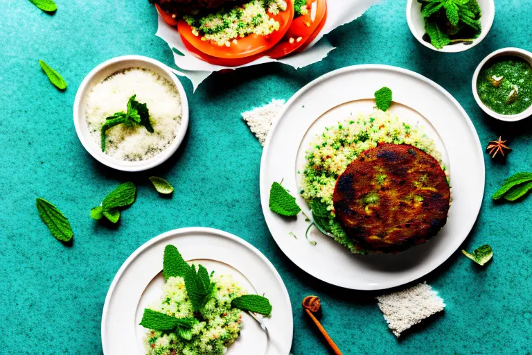 Moroccan Spiced Lamb Burgers with Mint Couscous Recipe