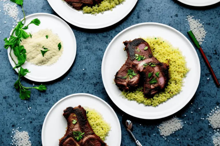 Moroccan Spiced Lamb Chops with Minted Couscous Recipe