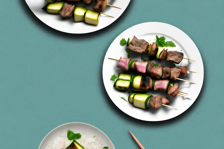 Lamb Kabobs with Zucchini and Rice Recipe