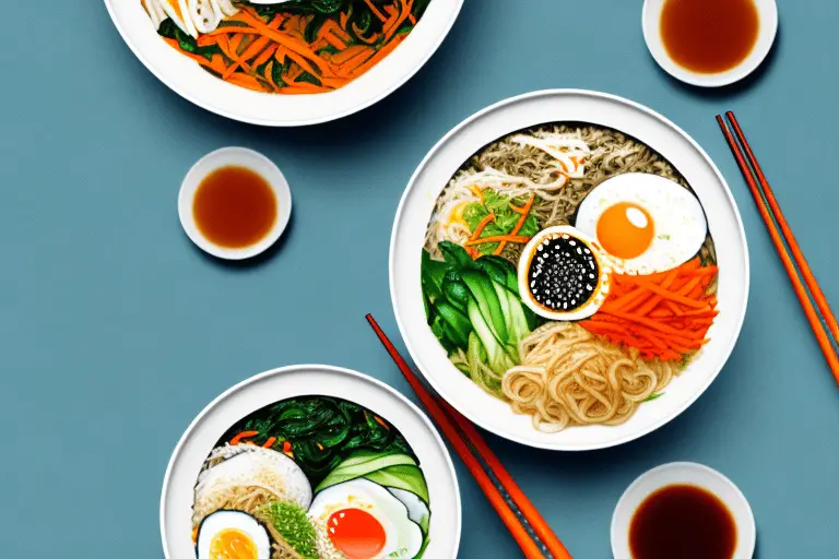 Korean Bibimbap with Spinach and Carrots Recipe