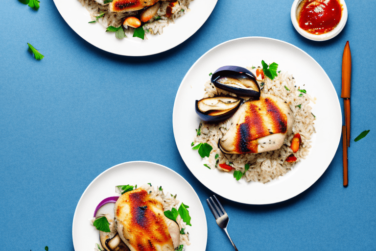 Mediterranean Chicken with Eggplant and Rice Salad Recipe | Rice Array
