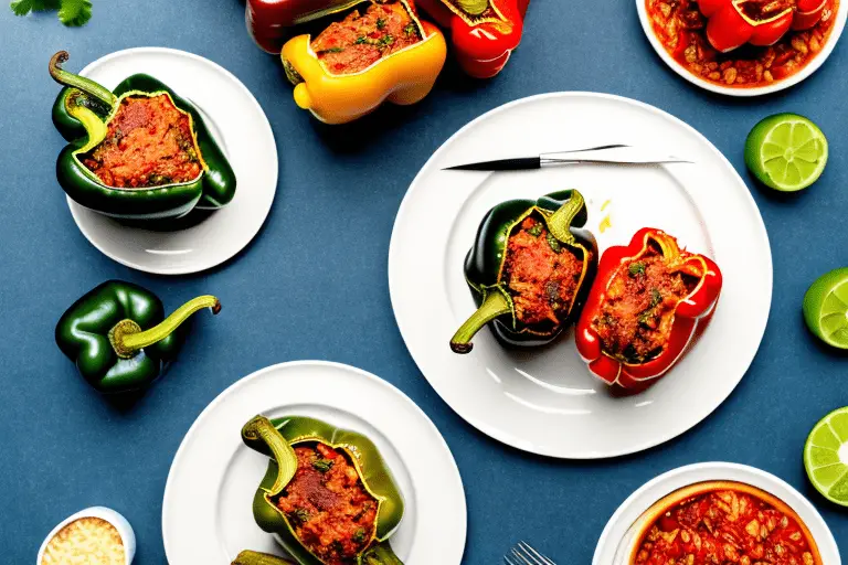 Mexican Chiles Rellenos (Stuffed Peppers) with Rice and Beef Recipe