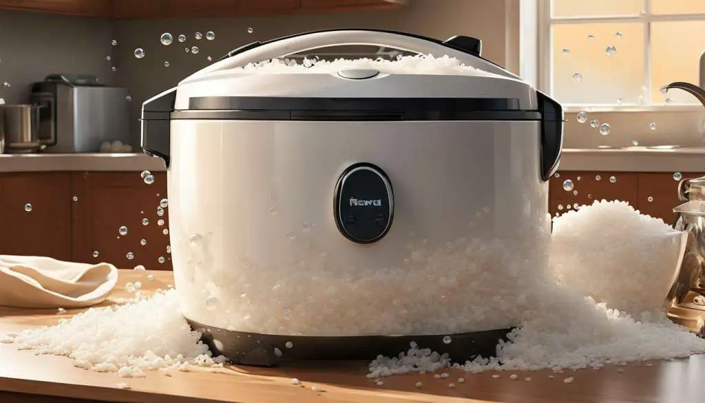 rice cooker bubbling over