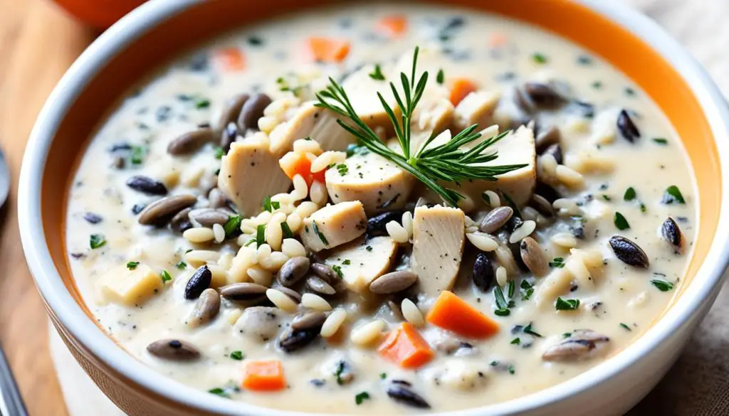 Creamy chicken wild rice soup