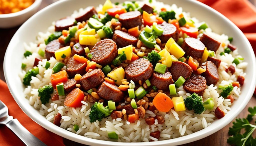 Dirty rice with sausage