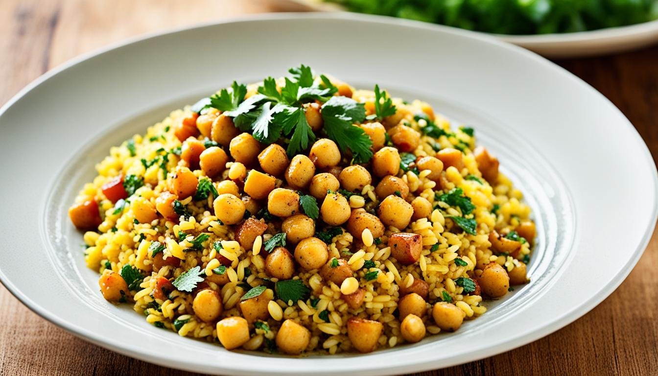 How do you cook chickpeas and rice together?