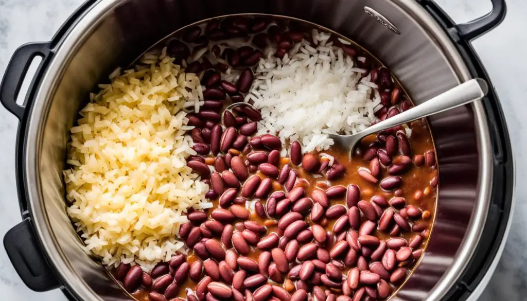 Instant Pot Red Beans and Rice Preparation