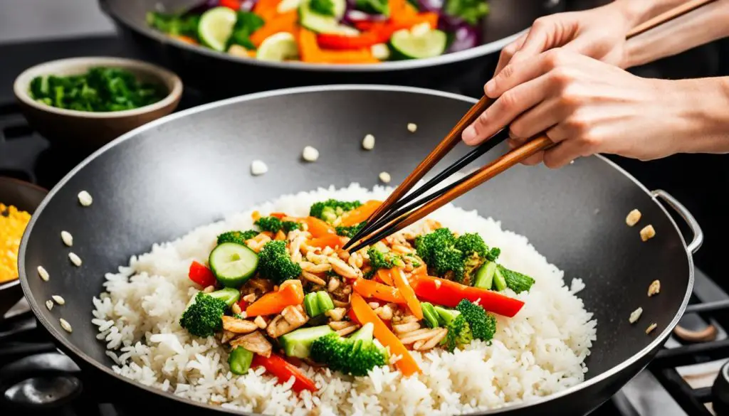 Preparing Asian-style rice