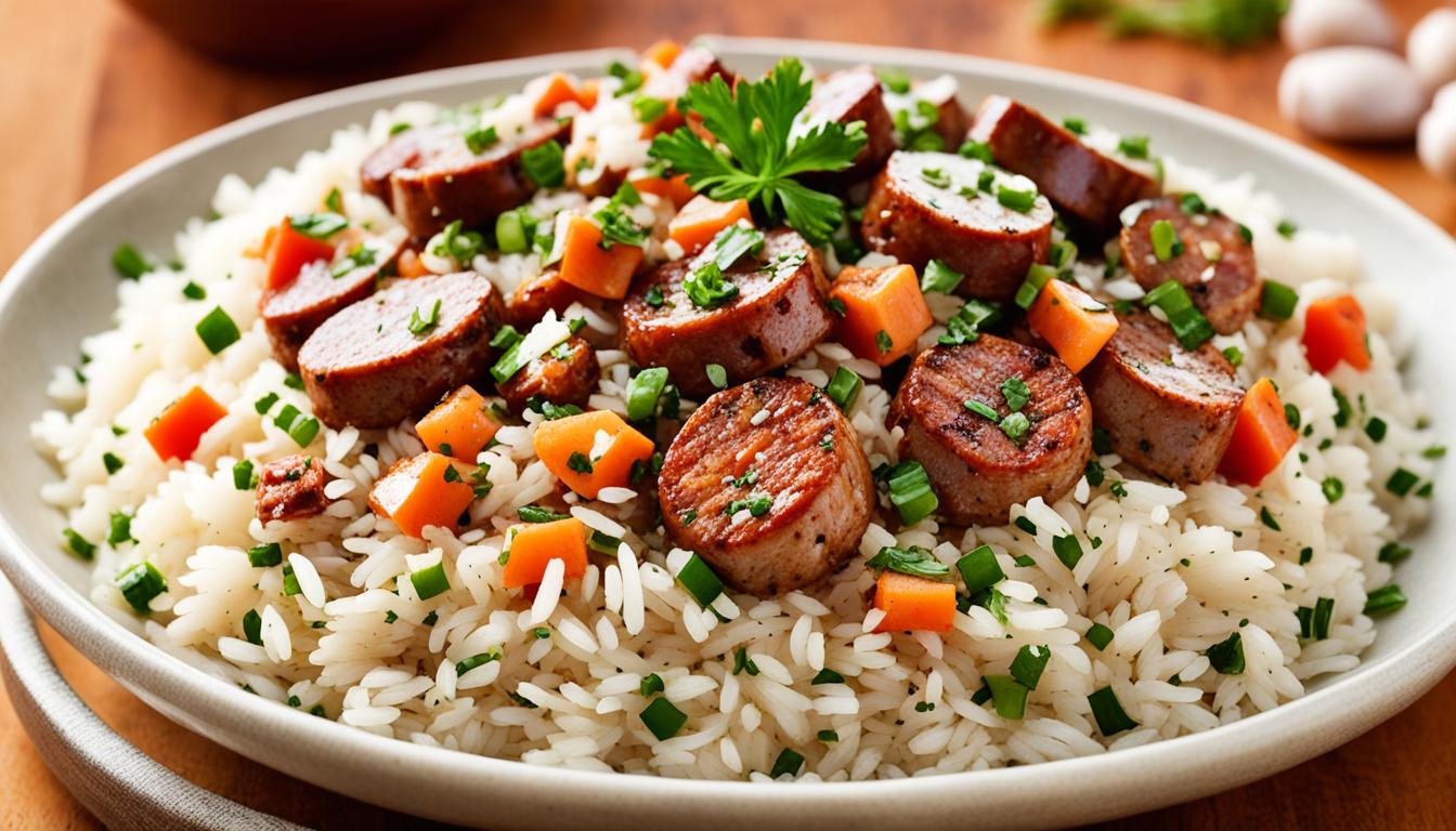 What is dirty rice with sausage, and how do you make it?