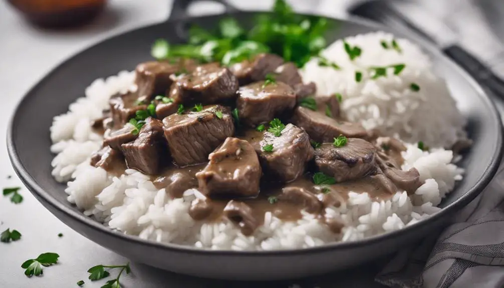 What Is a Tasty Recipe for Beef Tips and Rice?