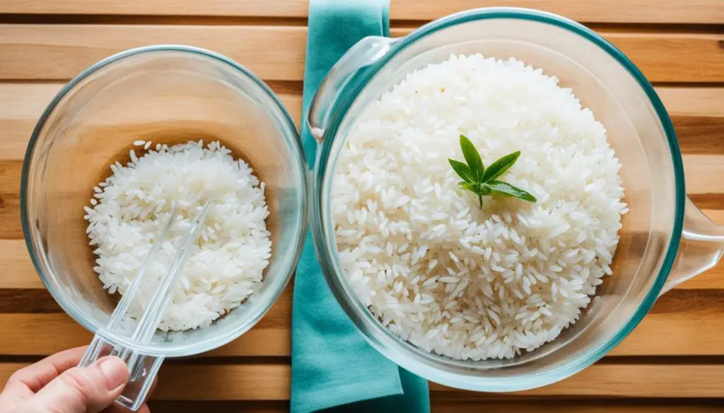 measuring jasmine rice