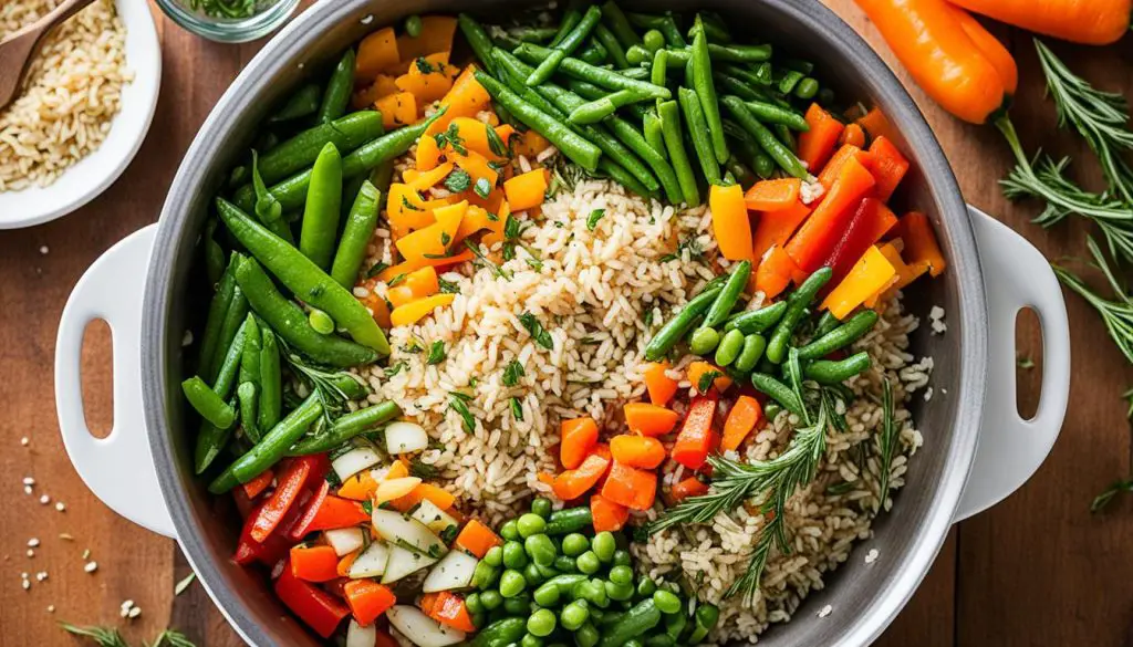 one-pot brown rice and veggies