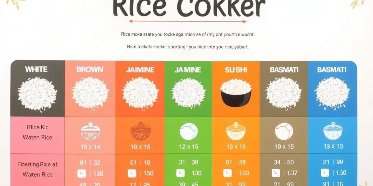 Rice Cooker Settings for Different Rice Types Chart