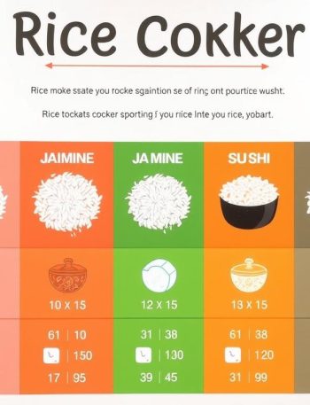 Rice Cooker Settings for Different Rice Types Chart