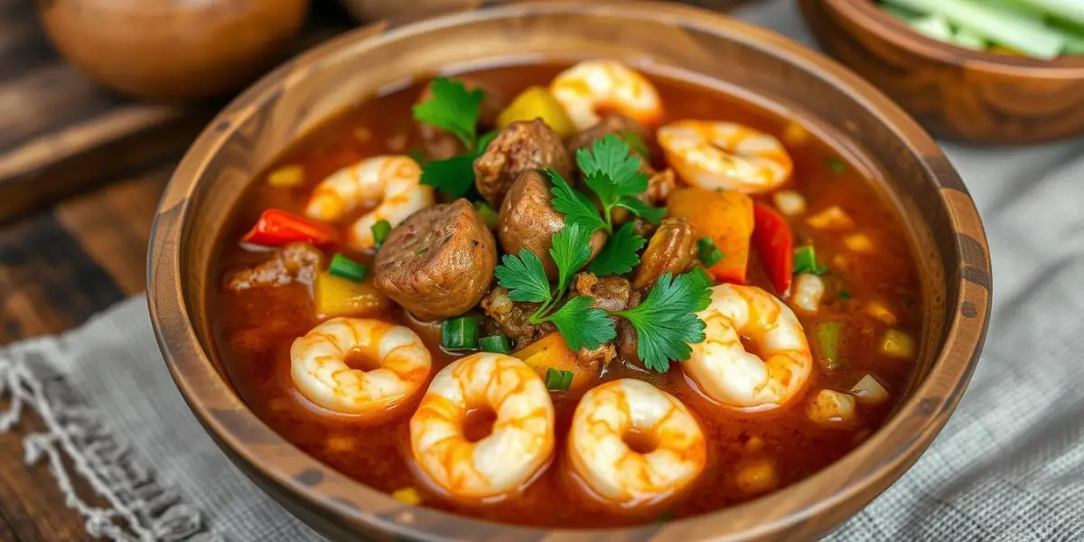 gumbo with chicken sausage and shrimp