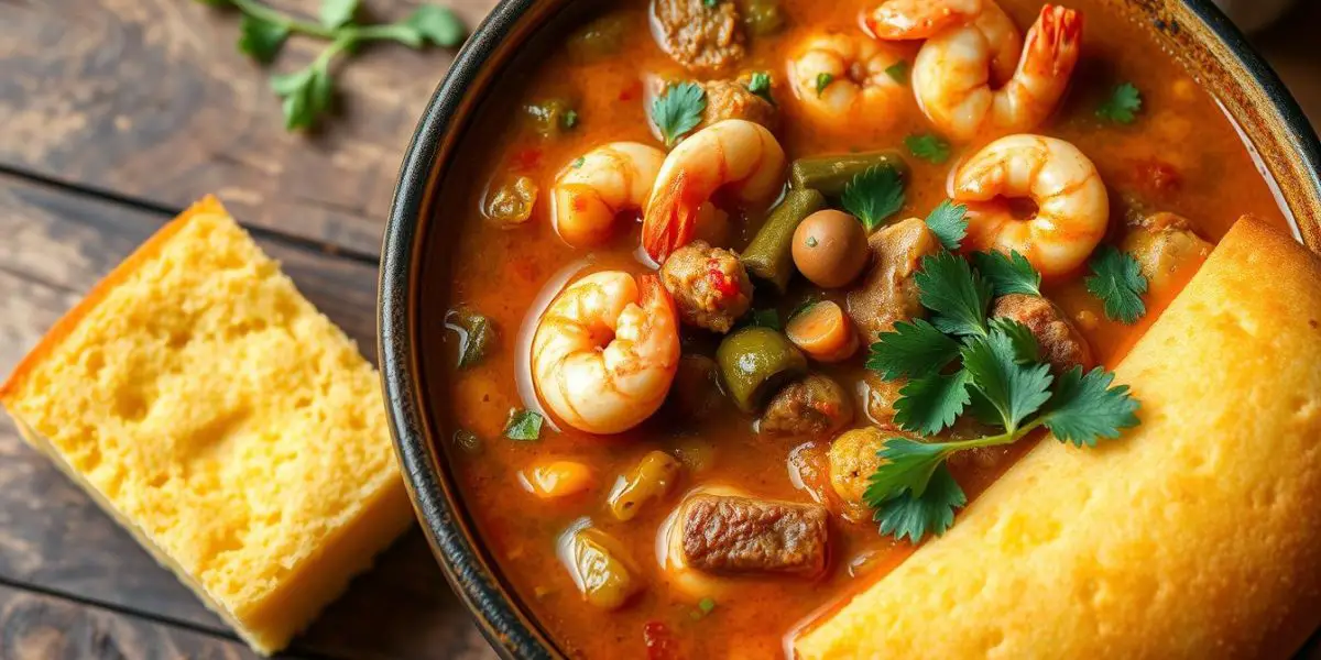 gumbo with cornbread