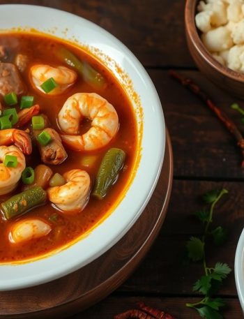 gumbo with potato salad