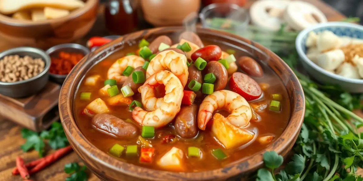 gumbo with sausage chicken and shrimp