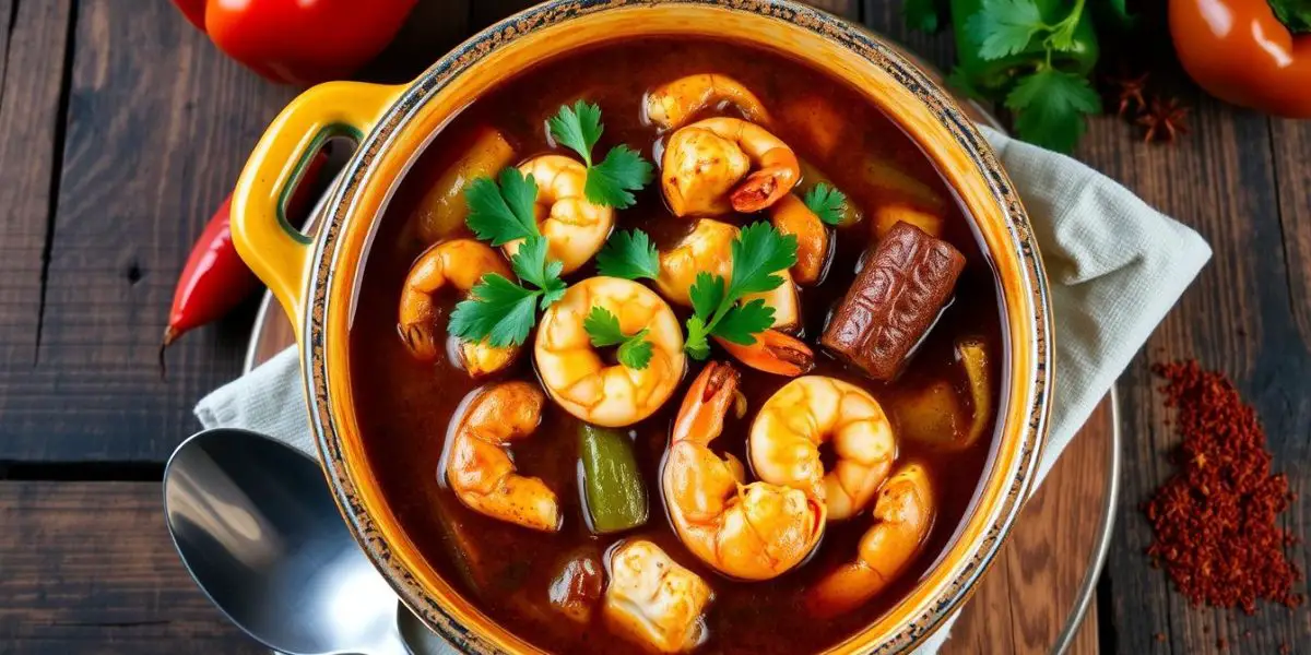 seafood gumbo with dry roux